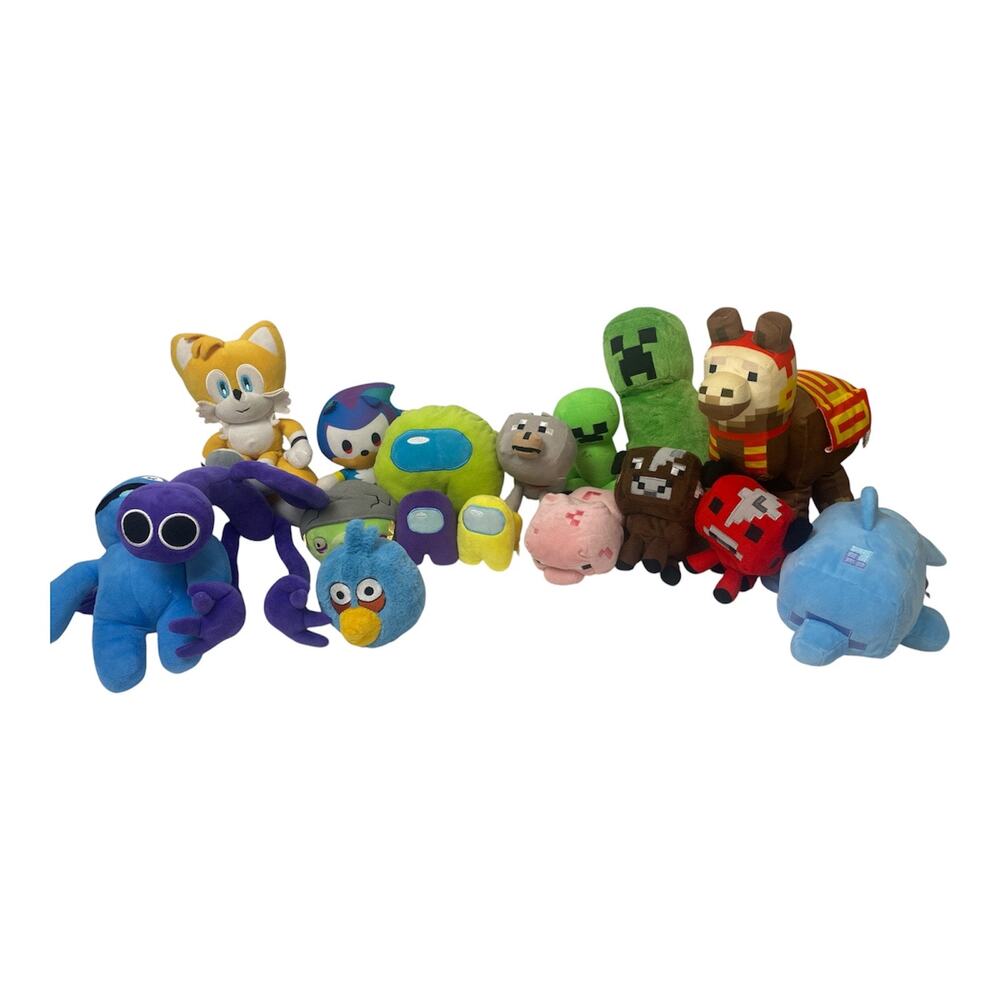 Mohjang Minecraft Plushie Lot 18 Various Toy Plush Among Us, Angry Bird